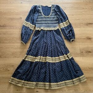 Sea New York Navy Smock Top Maxi Dress